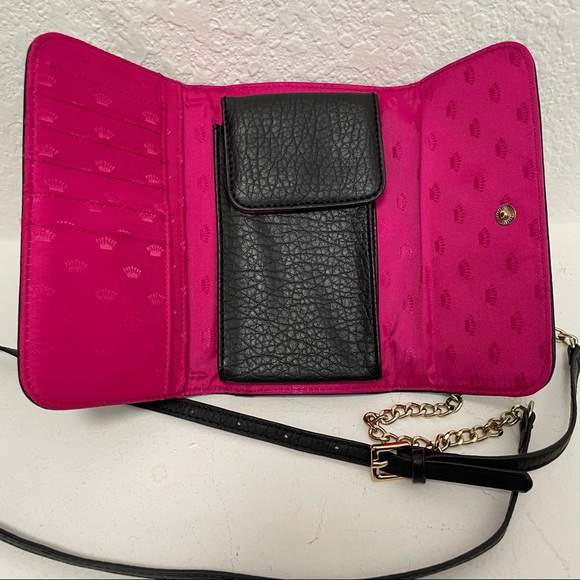 Juicy Couture 🌹 Black Quilted Wallet Crossbody with Adjustable Chain Strap - Picture 5 of 9
